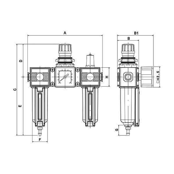 E/13 MIGNON - Gruppo filtro regolatore e lubrificatore modulare - TECNOPOLIMERO o METALLO - Ani E/13 MIGNON - Gruppo filtro regolatore e lubrificatore modulare - TECNOPOLIMERO o METALLO - Ani